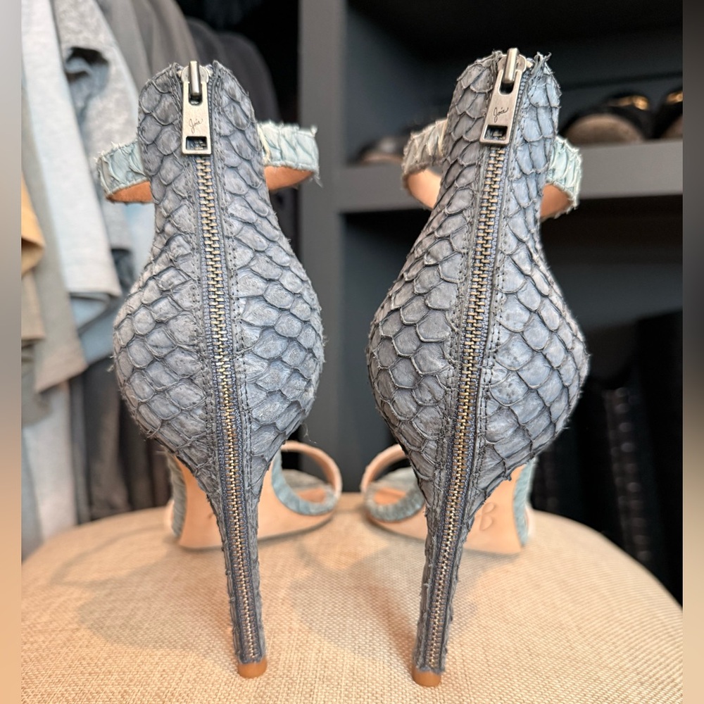 Joie Genuine Python Snakeskin Ankle Strap Stilett… - image 3